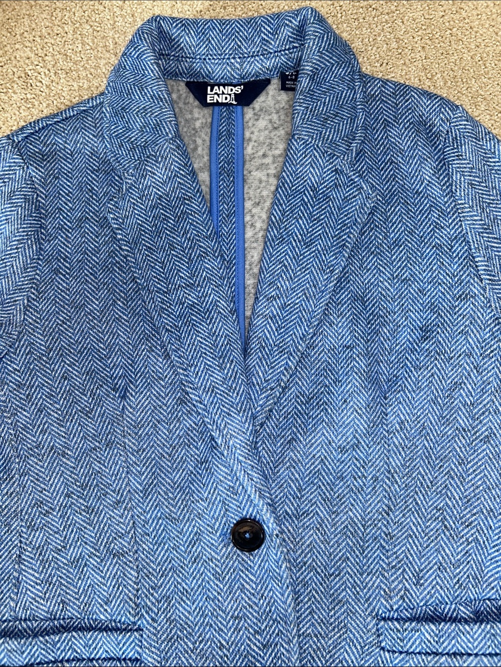 Lands End Herringbone Pattern Blazer Size Small